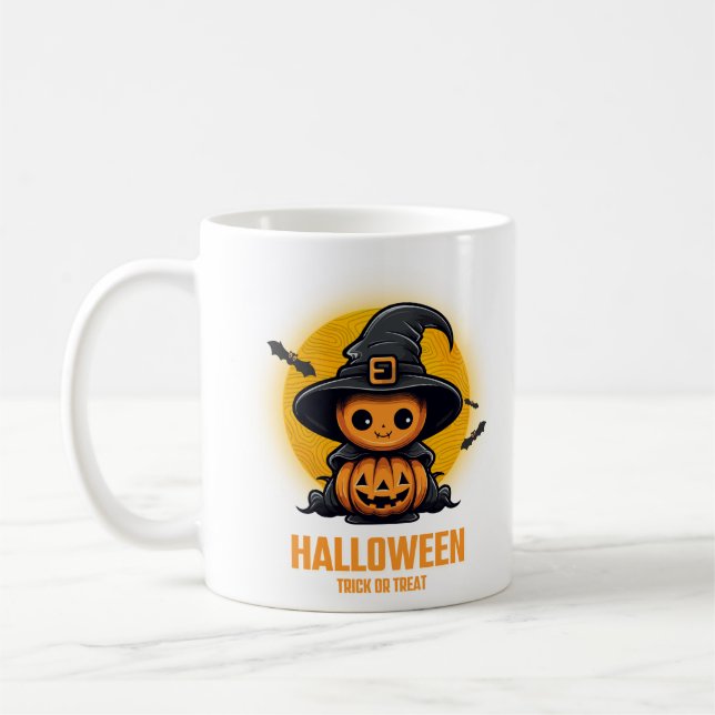 Halloween trick or treat coffee mug (Left)