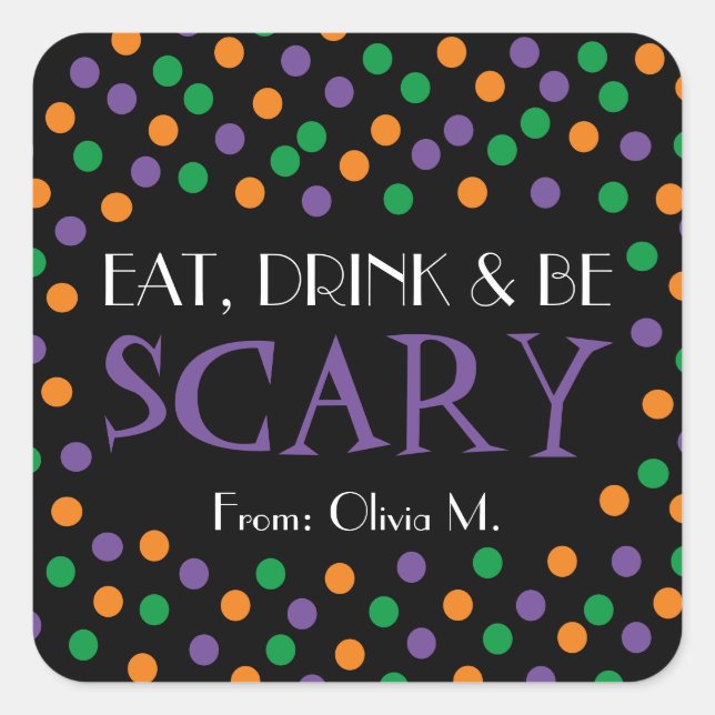 Halloween Trick or Treat Favour Sticker (Front)