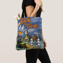 Halloween Trick or Treat Funny Dancing Skeletons