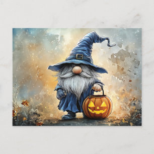 Halloween Trick or Treat Gnome Postcard