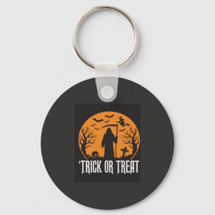 Halloween Trick or Treat Grim Reaper Design_1 Keychain