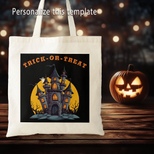 Halloween Trick Or Treat Haunted House Tote Bag
