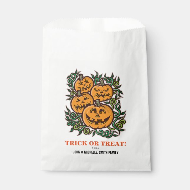 Halloween Trick or Treat Jack O' Lantern Favour Bag (Front)