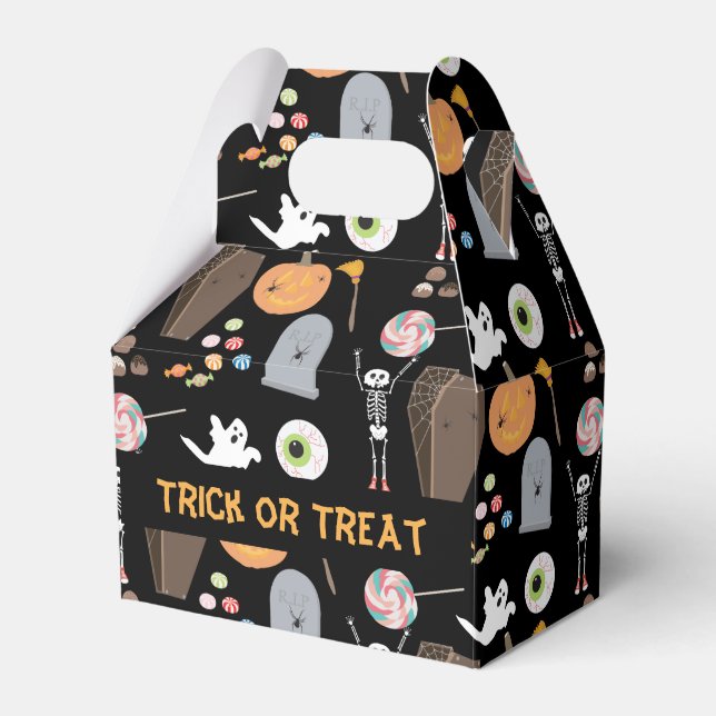Halloween Trick or Treat Kids Halloween Party Favor Box (Front Side)