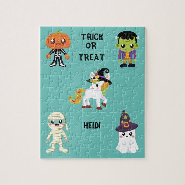 HALLOWEEN "TRICK OR TREAT KIDS PUZZLE PERSONALIZED (Vertical)