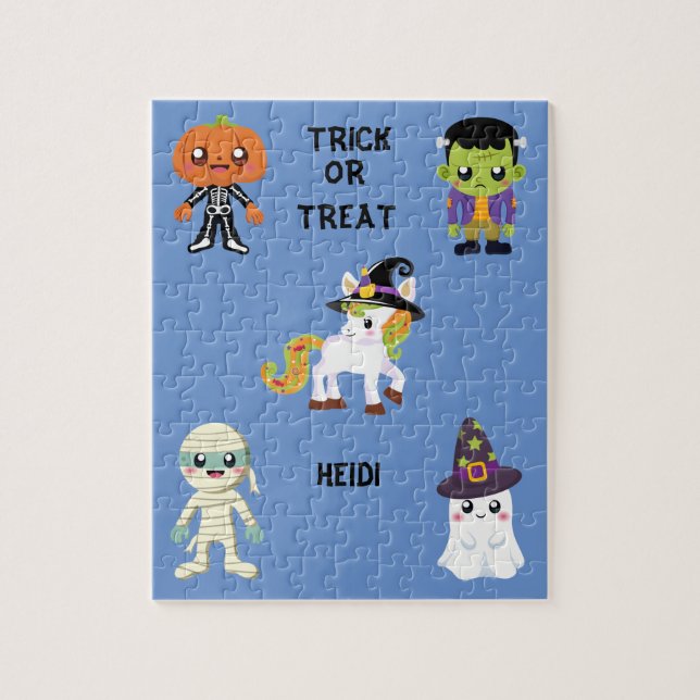 HALLOWEEN "TRICK OR TREAT KIDS PUZZLE PERSONALIZED (Vertical)