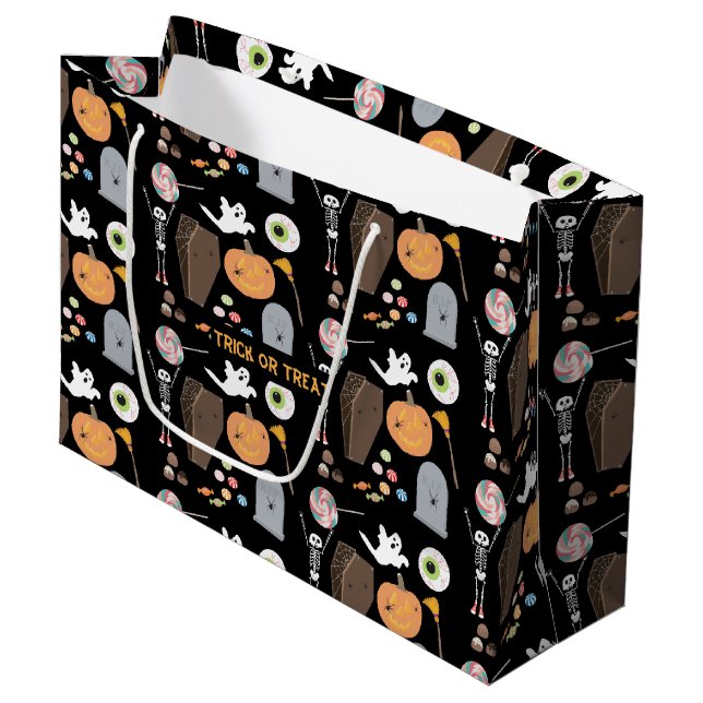 Halloween Trick or Treat Large Gift Bag (Front Angled)