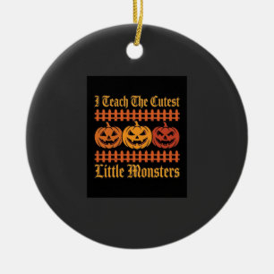 Halloween Trick Or Treat Little Monsters Pumpkin D Ceramic Ornament