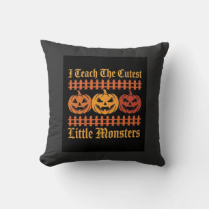 Halloween Trick Or Treat Little Monsters Pumpkin D Throw Pillow