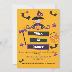 Halloween Trick or Treat Neighbourhood Block Part Invitation