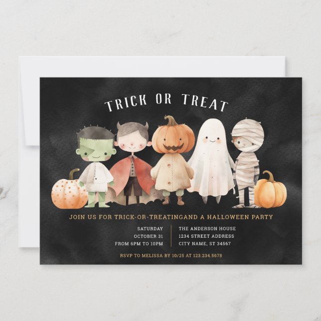 Halloween Trick or Treat Party Invitation (Front)