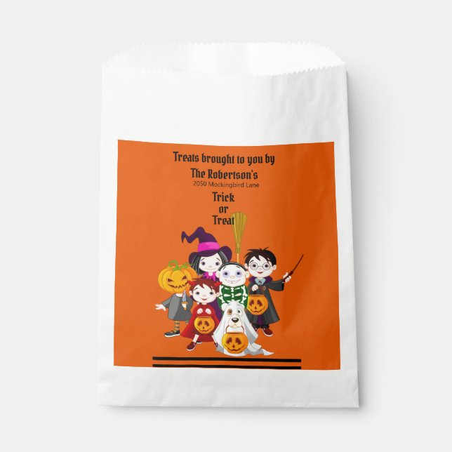 Halloween Trick or Treat Personalize Name Favour Bag (Front)