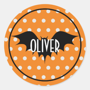 Halloween trick or treat personalized monogram classic round sticker