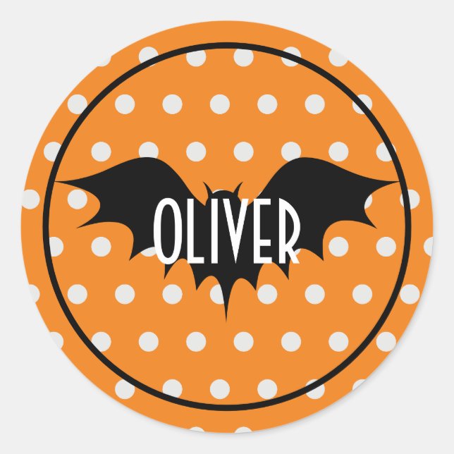 Halloween trick or treat personalized monogram classic round sticker (Front)