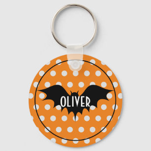 Halloween trick or treat personalized monogram keychain
