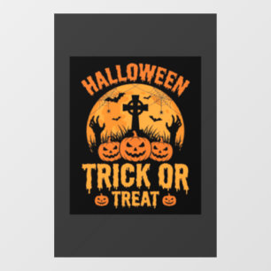 Halloween Trick or Treat Pumpkin Graveyard Design Window Cling