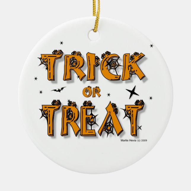 Halloween Trick-or-Treat Rearview Mirror Ornament (Front)