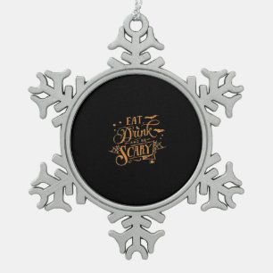 Halloween Trick Or Treat  Snowflake Pewter Christmas Ornament