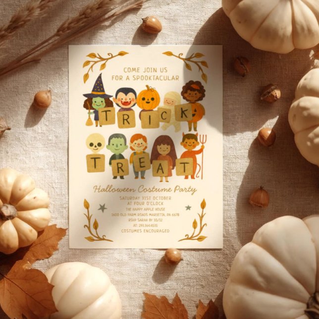Halloween Trick or Treat Spooktacular CostumeParty Invitation (Creator Uploaded)