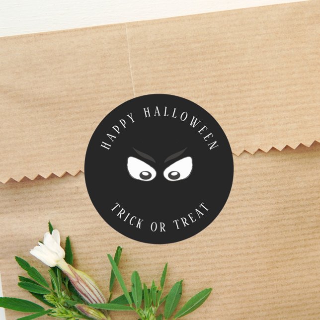 Halloween Trick Or Treat Spooky Ghost Cute Favour Classic Round Sticker (Creator Uploaded)