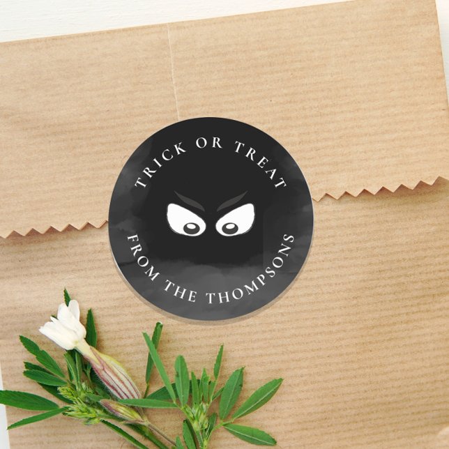 Halloween Trick Or Treat Spooky Ghost Cute Favour  Classic Round Sticker (Creator Uploaded)