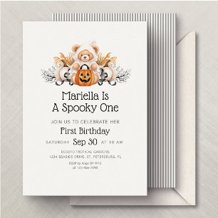 Halloween Trick Or Treat Spooky One 1st Birthday Invitation