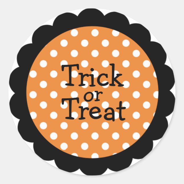 Halloween Trick or Treat Sticker - Customizable (Front)