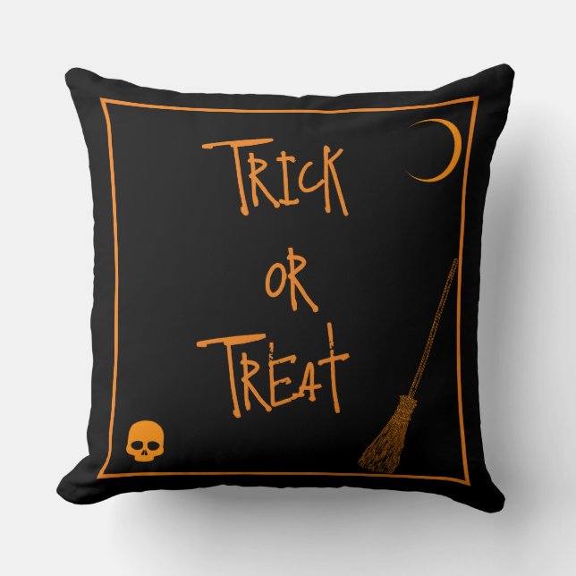 Halloween Trick or Treat  Throw Pillow (Front)