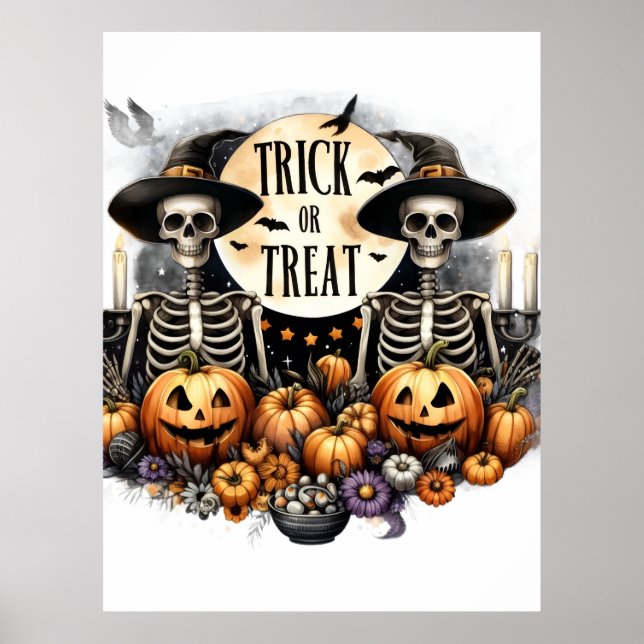 Halloween Trick or Treat Wall Poster  (Front)