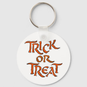 Halloween Trick or Treat Words Keychain