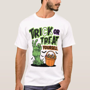 Halloween Trick or Treat Yourself Zombie Hand T-Shirt