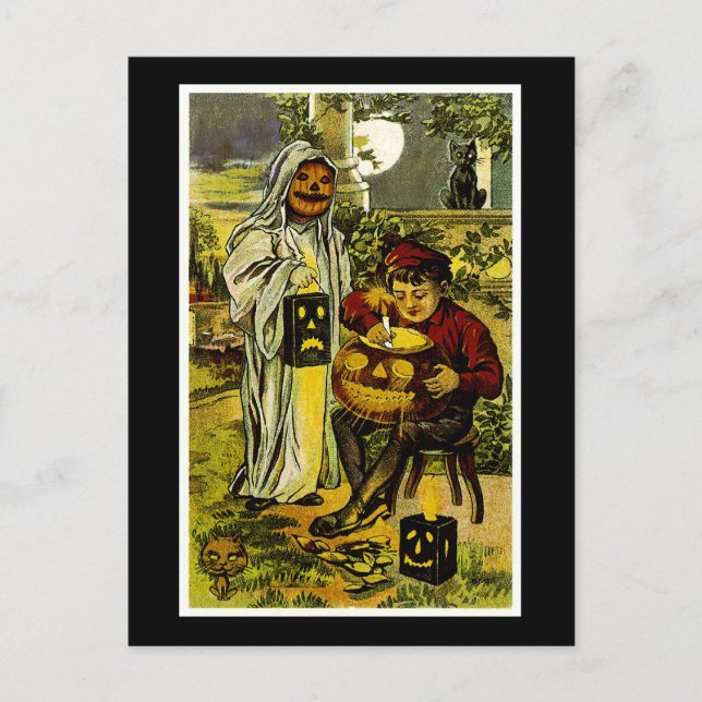 Halloween Trick or Treaters Postcard (Front)