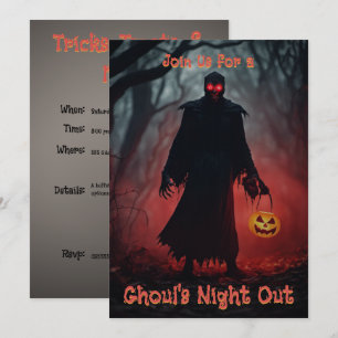 Halloween Trick or Treating Spooky Ghoul Party Invitation