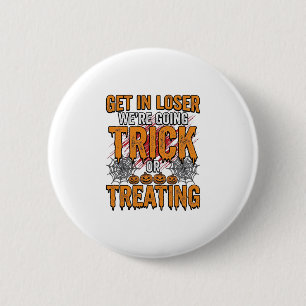 Halloween Trick Or Treating Vintage Typography Des 2 Inch Round Button