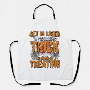 Halloween Trick Or Treating Vintage Typography Des Apron