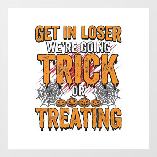 Halloween Trick Or Treating Vintage Typography Des Window Cling