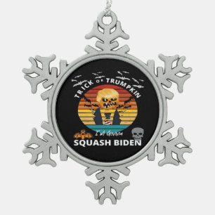 Halloween Trick Or Trumpkin Horror Costume Classic Snowflake Pewter Christmas Ornament