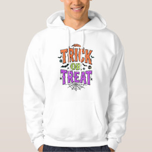 Halloween Trick Treat Funny Spider Web Retro_1 Hoodie