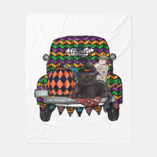 Halloween Truck Fleece Blanket