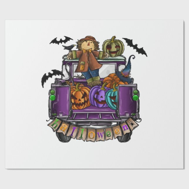 Halloween Truck Wrapping Paper (Flat)