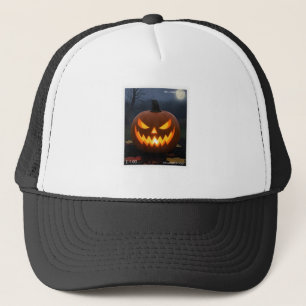 Halloween Trucker Hat, spooky pumpkin Hat