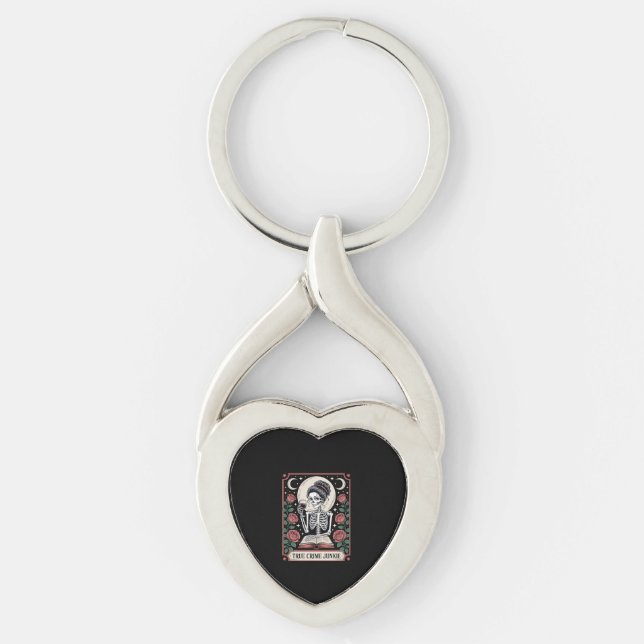 Halloween True Crime Junkie Tarot Card Keychain (Front)
