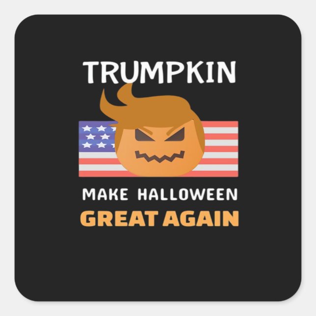 Halloween Trumpkin Classic Square Sticker (Front)