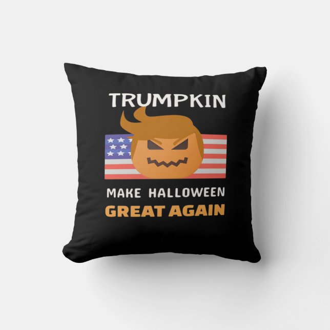 Halloween Trumpkin Classic Throw Pillow (Front)