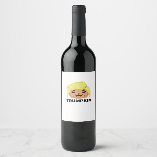 Halloween Trumpkin Classic Wine Label (Front)