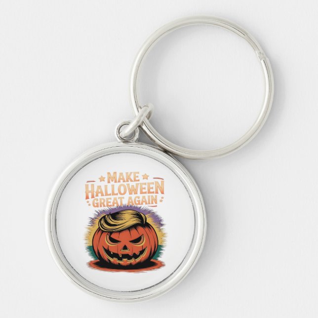 Halloween Trumpkin Design Keychain (Front)