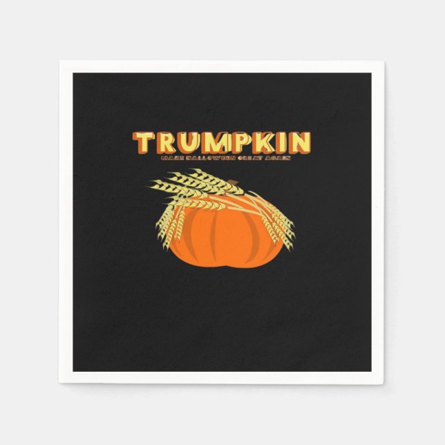 Halloween Trumpkin Donald Funny Pumpkin Make Hallo Napkin (Front)