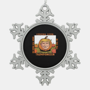 Halloween -  Trumpkin Election Classic Snowflake Pewter Christmas Ornament