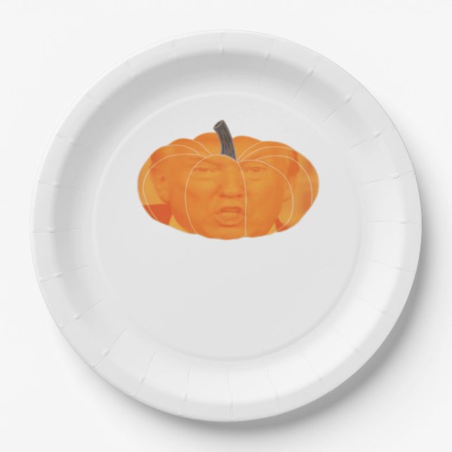 Halloween Trumpkin Extra  Classic Paper Plate (Front)