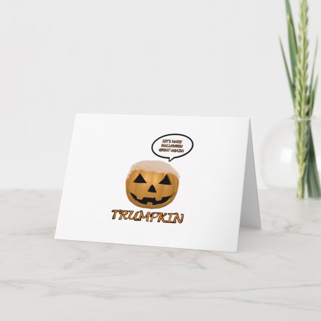 Halloween Trumpkin Fitted Card (Front)